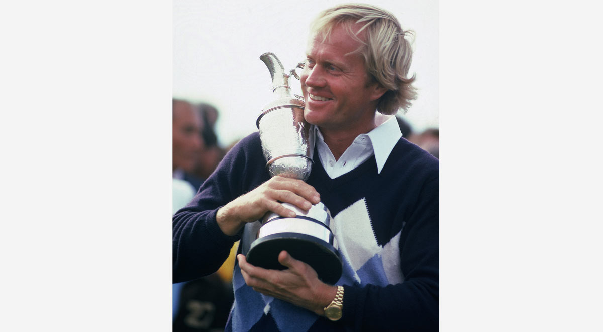 Jack Nicklaus at the British Open with Claret Jug