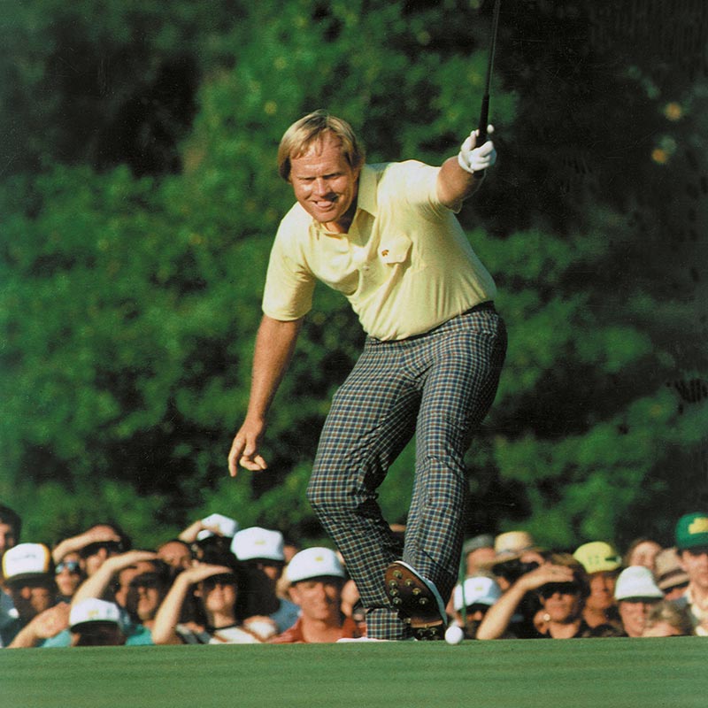 1986 Masters - Jack Nicklaus celebrating putt
