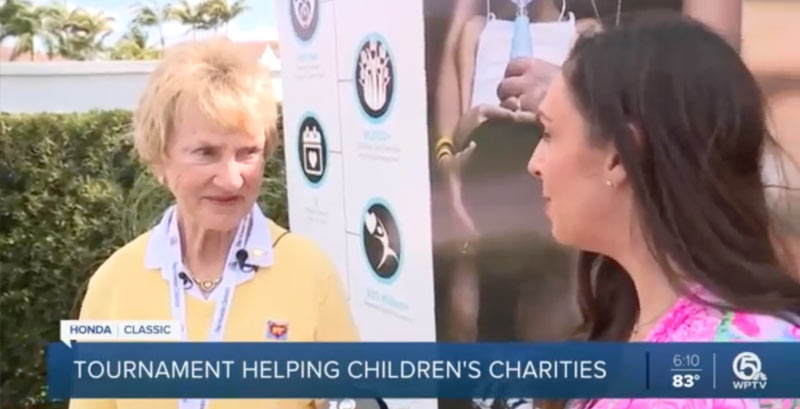 wptv interviewing Barbara Nicklaus