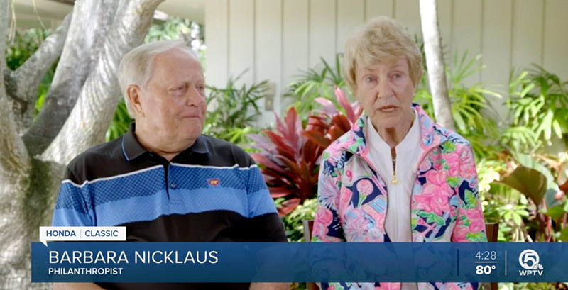 jack and barbara nicklaus being interviewed by wptv